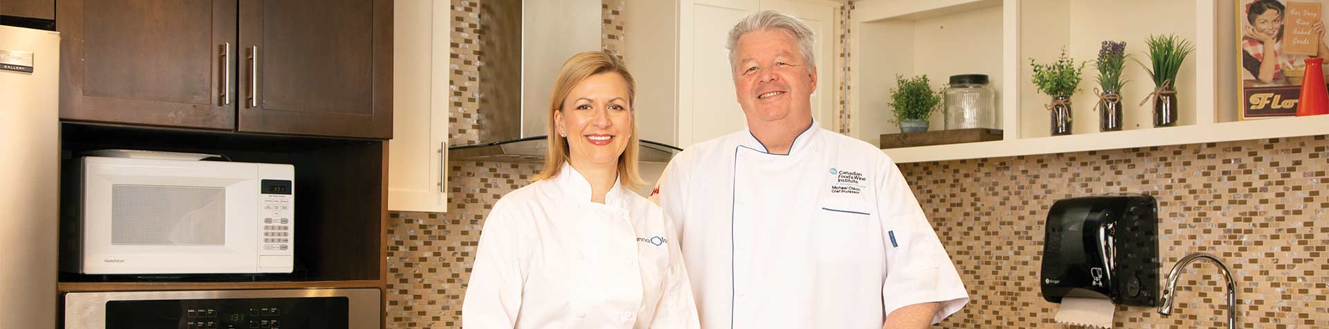 Chefs Michael and Anna Olson in the Seasons kitchen