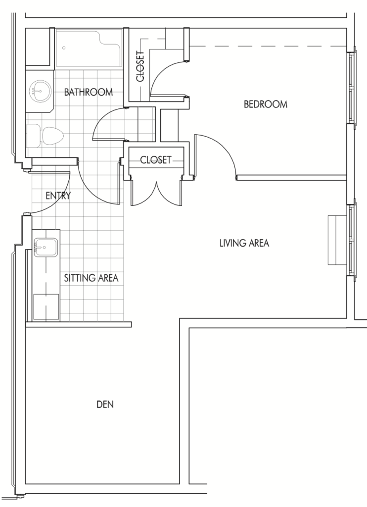 One Bedroom + Den _ 656 square feet