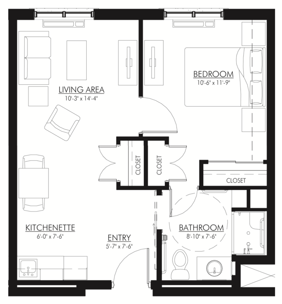 One Bedroom _ 510 square feet