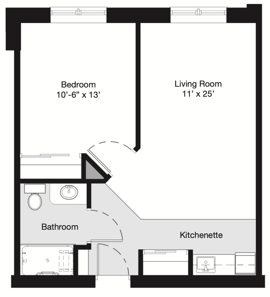 One Bedroom _ 579 square feet