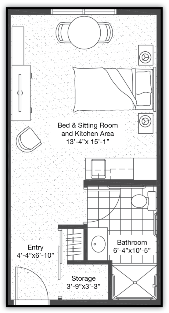 Seasons Wetaskiwin Suite Bedroom Example 421 square feet