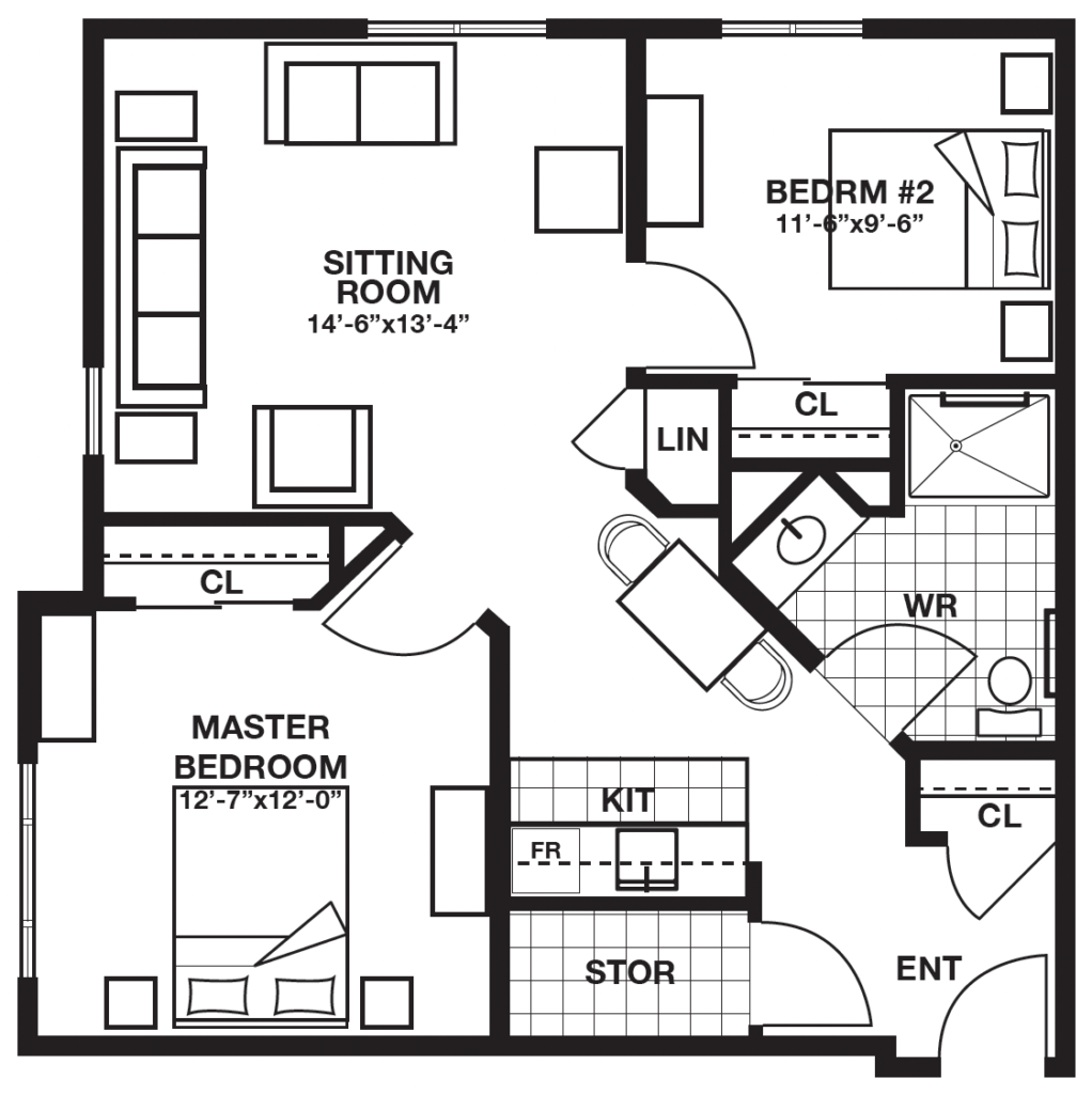 Two Bedroom _ 797 Square Feet