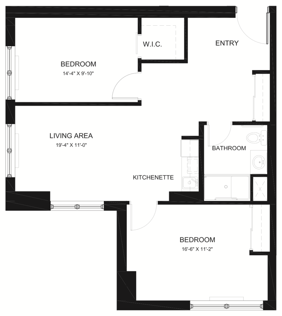 Two Bedroom _ 818 square feet