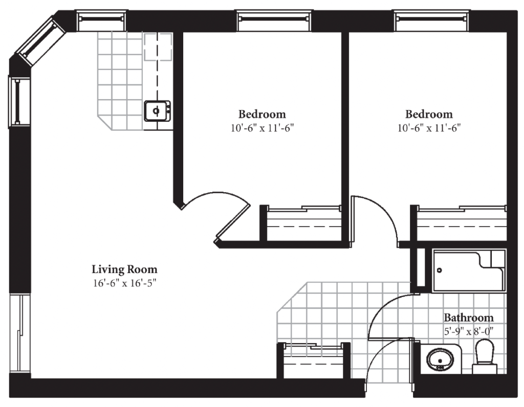 Two Bedroom _ 822 square feet