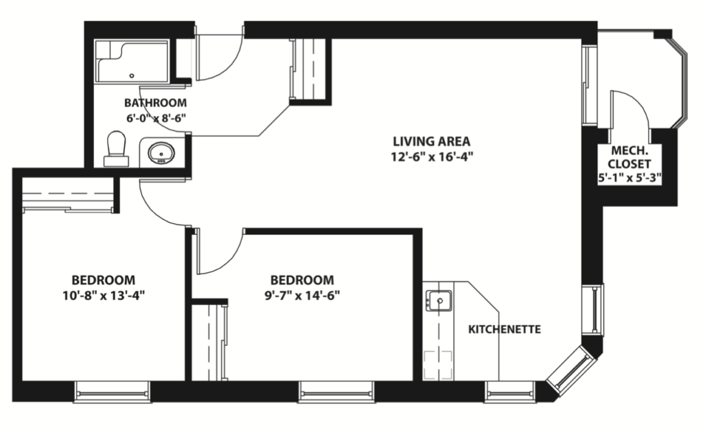 Two Bedroom _ 906 square feet