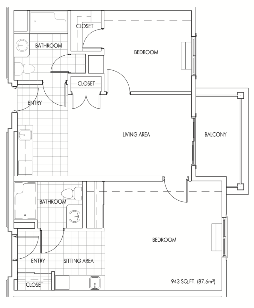 Two Bedroom _ 943 square feet