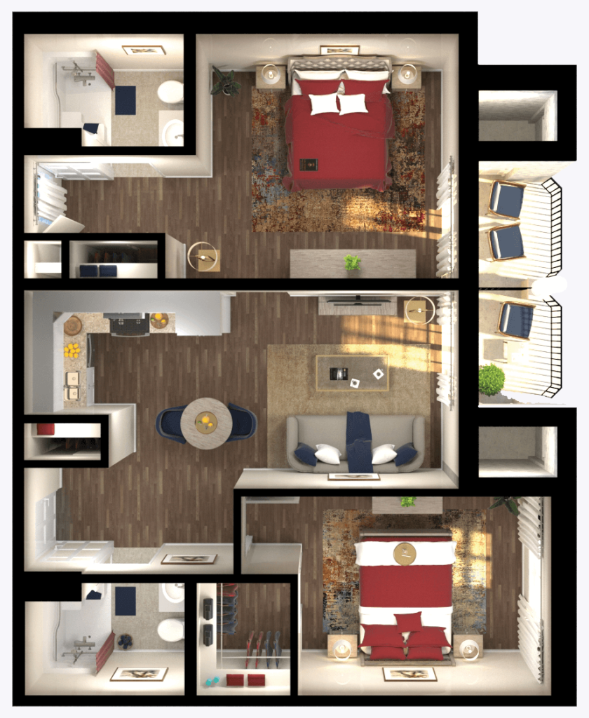 Two bedroom Apartment _ 853 sf