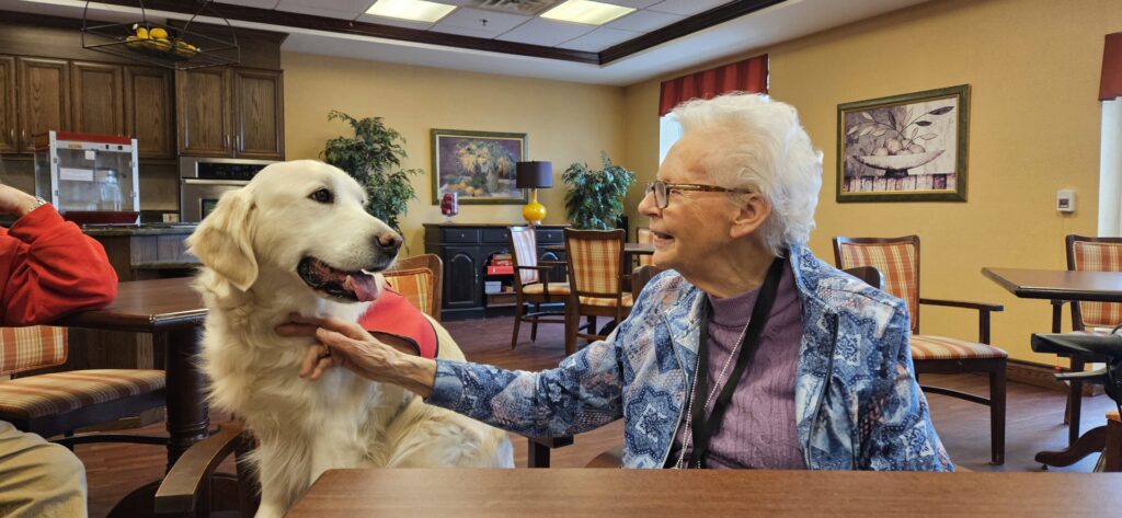 Therapy animals at Seasons Retirement Community