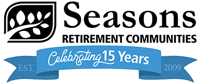 Seasons Retirement Communities logo with grey background