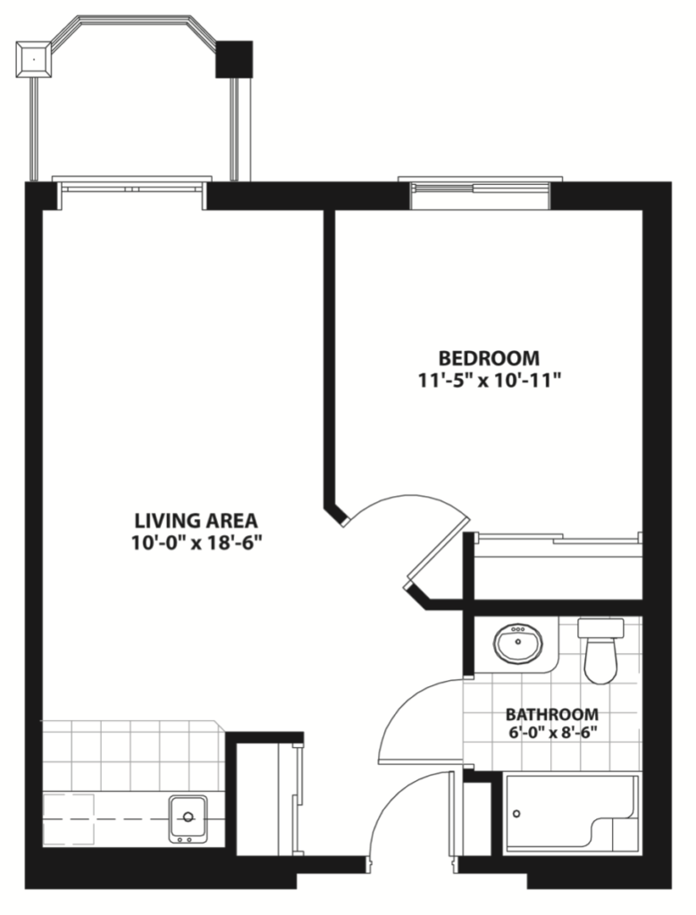 seasons owen sound one bedroom 545 square feet
