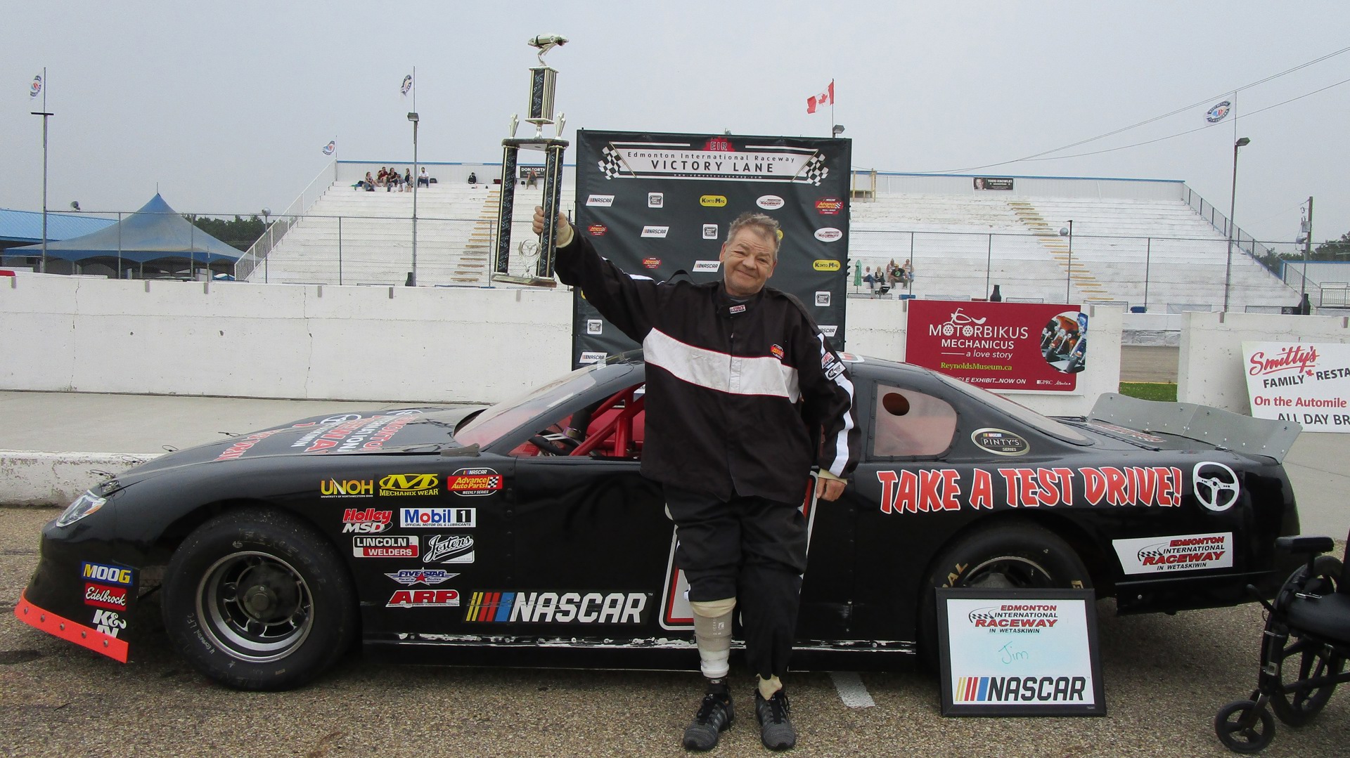 Seasons resident Jim at Nascar International Racetrack at the Edmonton International Raceway