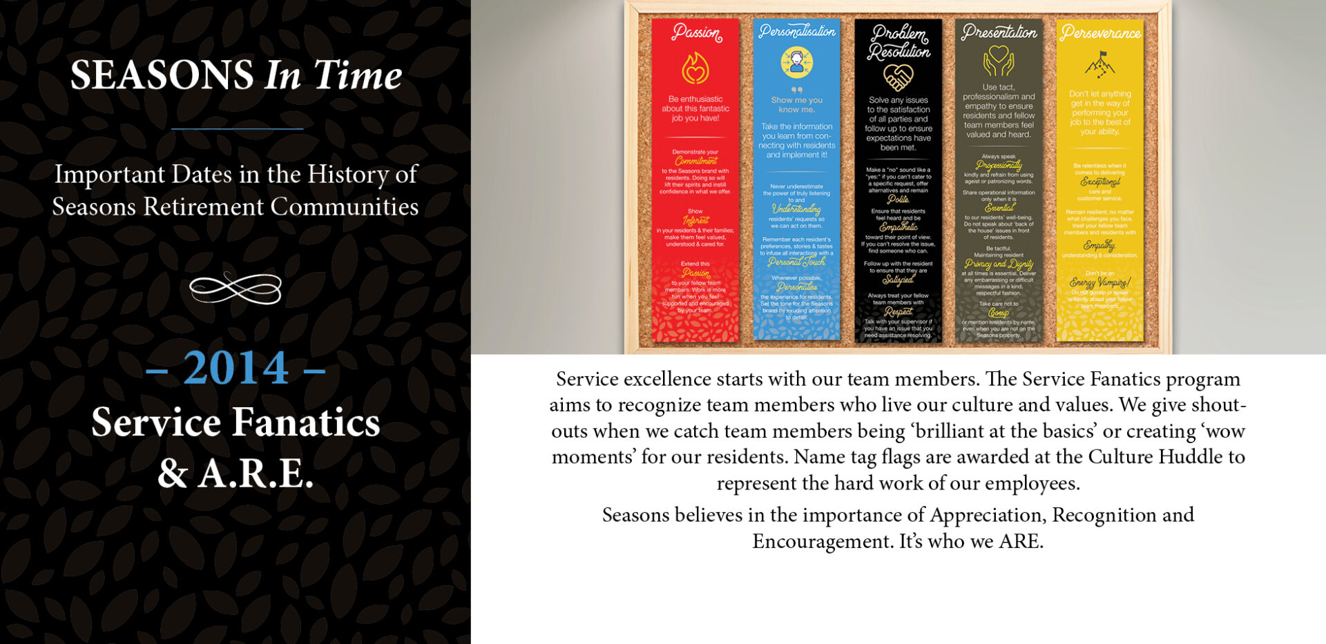 Seasons in time - In 2014, Service Fanatics & A.R.E program is launched to recognize team members