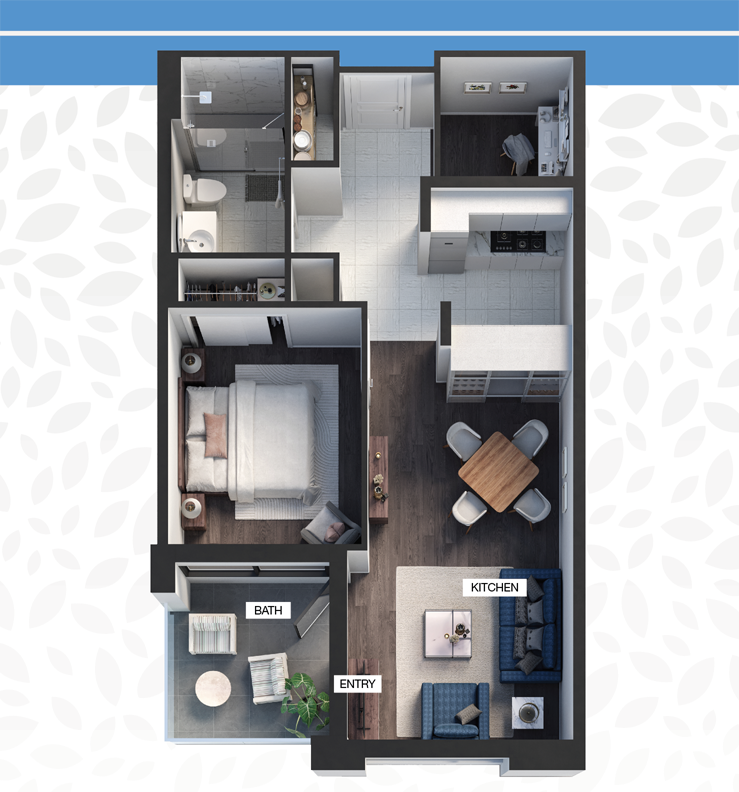 Wesbrook Village one bedroom floorplan