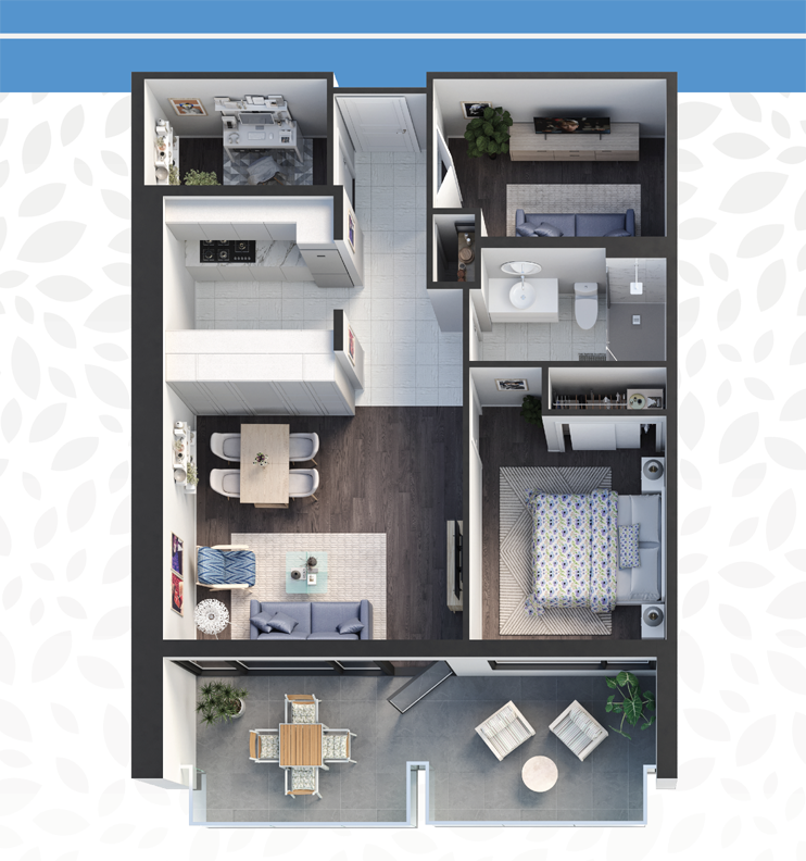 Wesbrook Village One Bedroom + Den floorplan