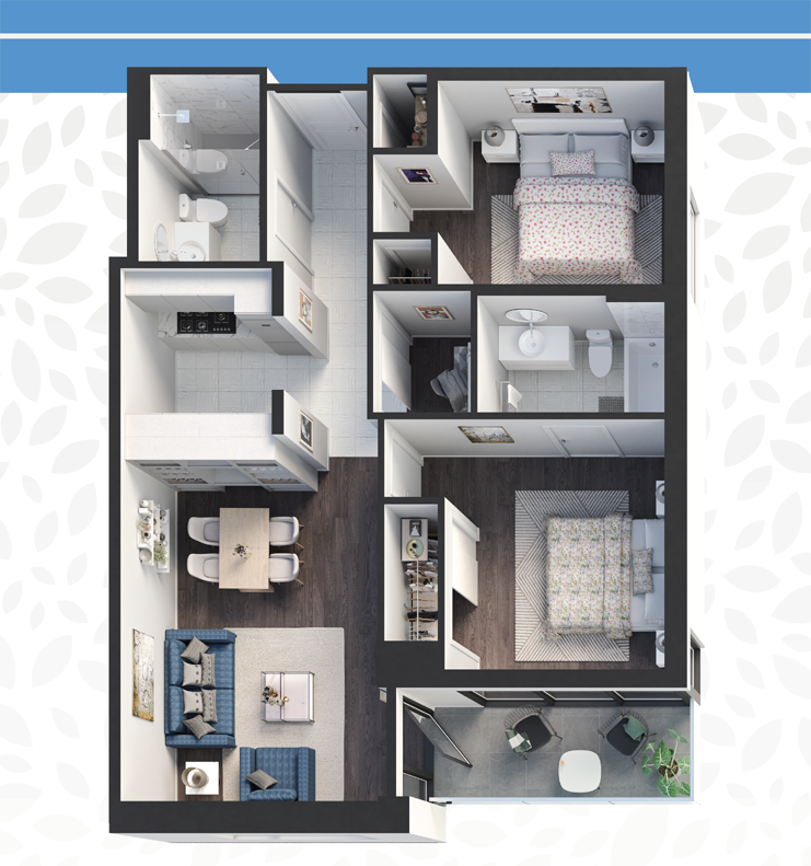 Wesbrook Village Two Bedroom Floorplan