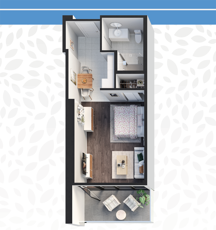 Wesbrook Village studio suite floorplan